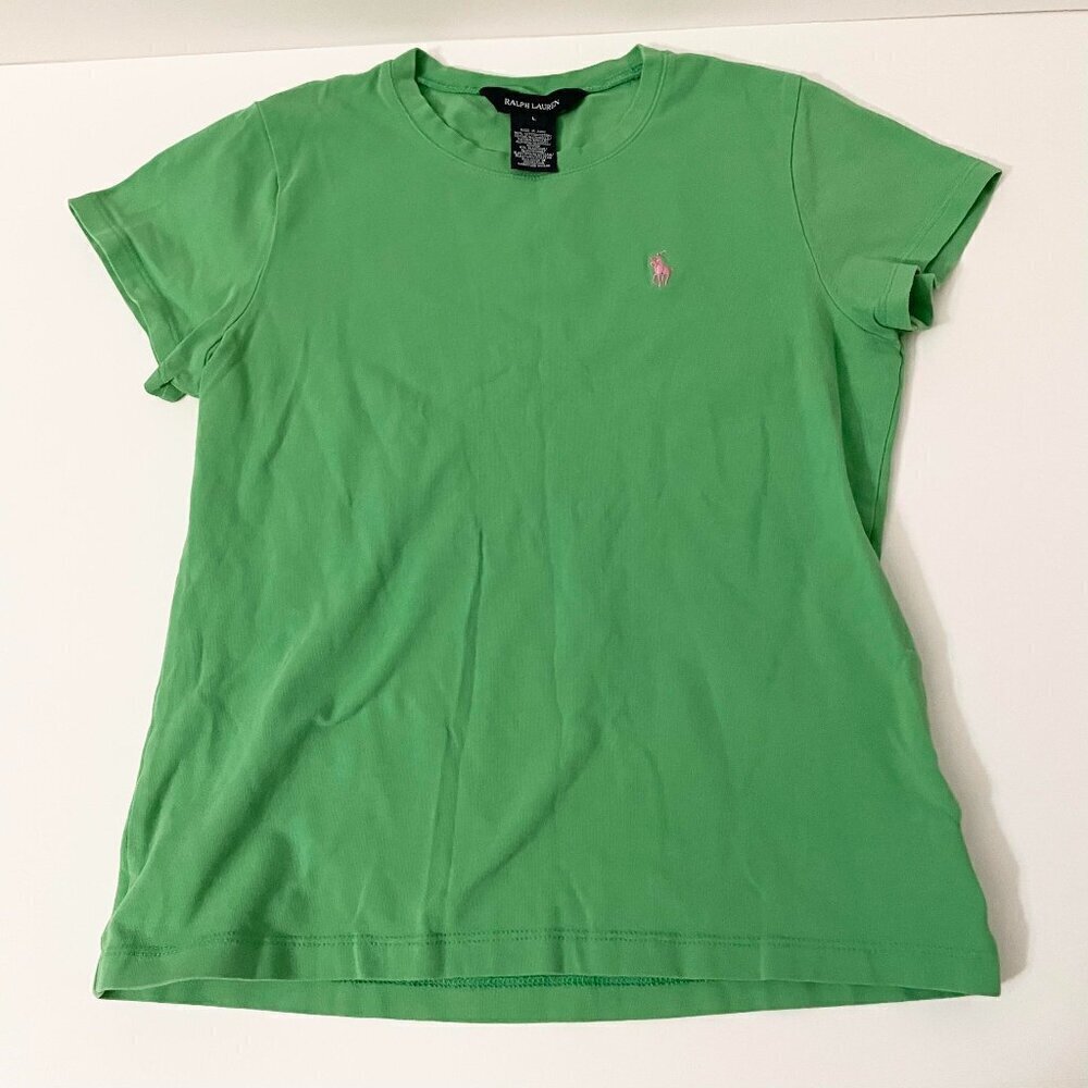 Ralph Lauren Shirt Kids Girls Size Large Tshirt Green
